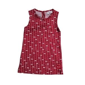 Smiling Button Boutique Girls Dress Red 3 T Cotton Ruler-tuni NWT